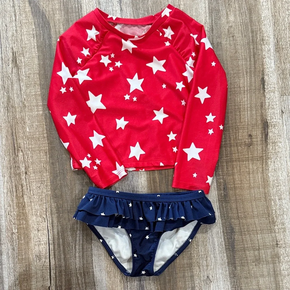 Cat & Jack Kids Swimwear Set - Stars, Dinosaurs, and Unicorns Size 4T - Picture 8 of 9